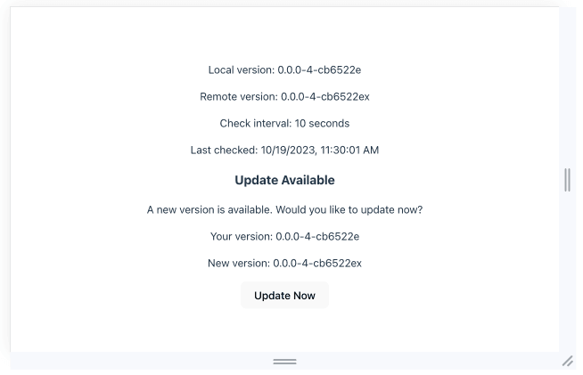 version checker web app screen2