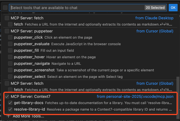 VSCode-Insider enable MCP server context7